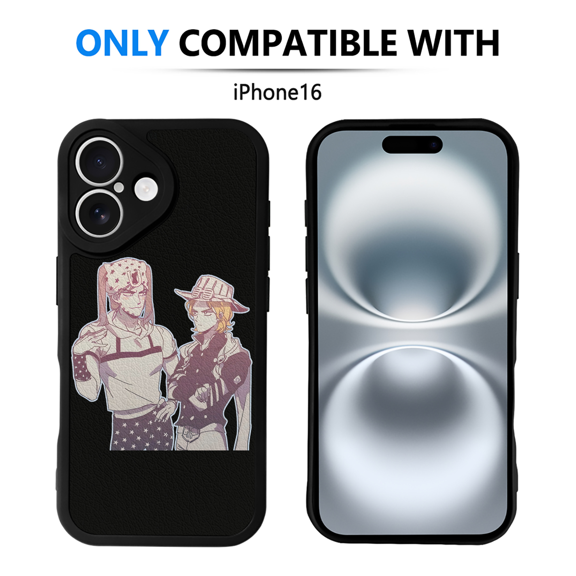 （画像用） ジョジョの奇妙な冒険 JoJo's Bizarre Adventure 【iPhone 16シリーズ対応】シリコンスマホケース（レザー調） 材質：シリコン